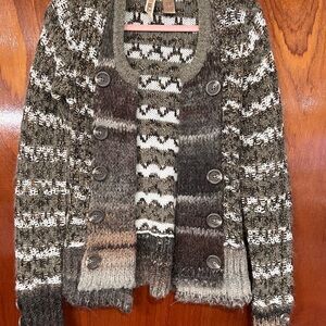 BKE Earthy Tones Button-Up Cardigan